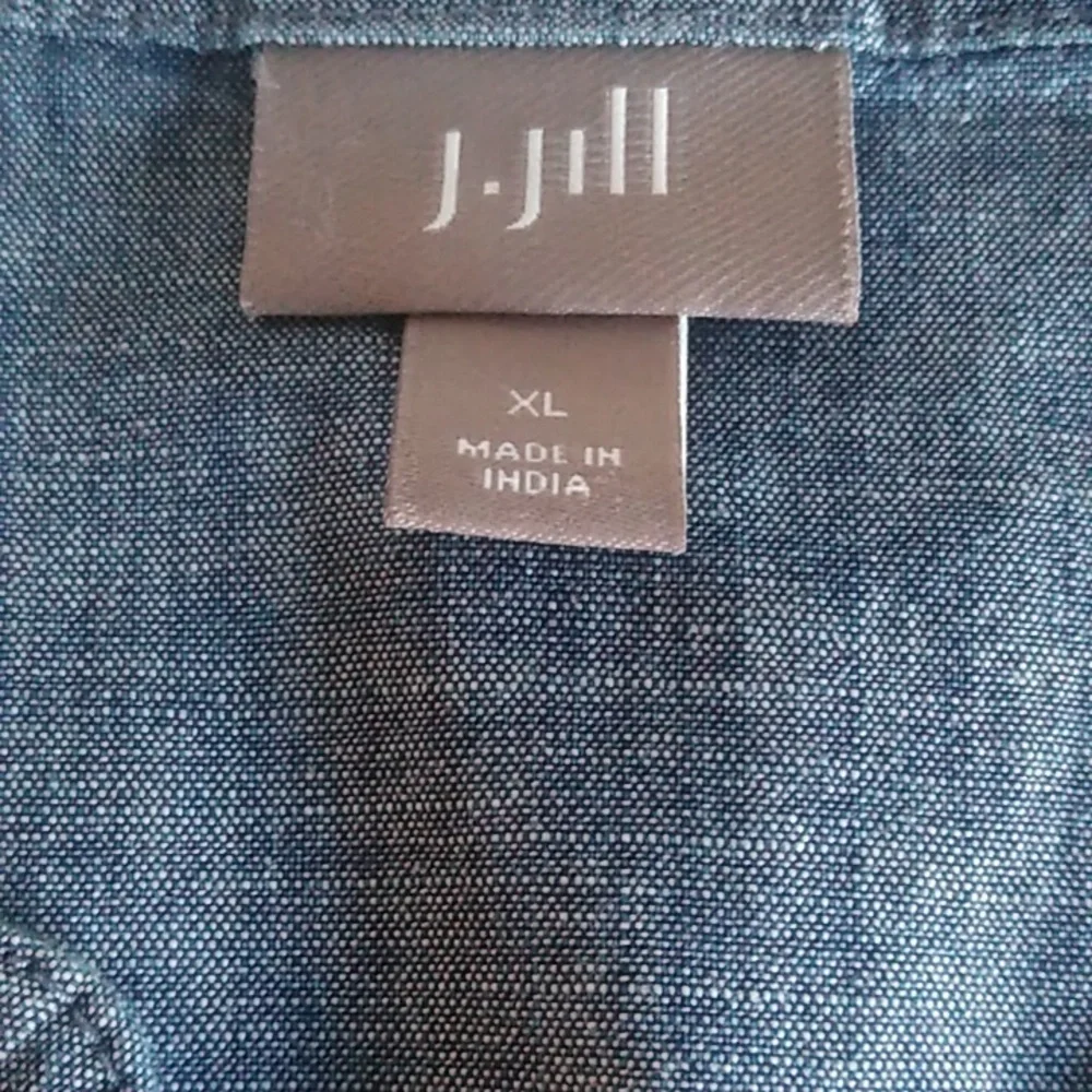 J. Jill Womens  Blue Chambray Shirt Dress Button down NWOT SIZE XL - Picture 13 of 14